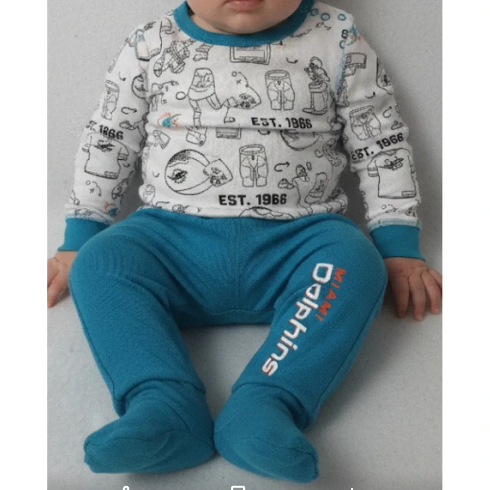 Miami dolphins‎ Baby Outfit Set football fandom 6-9M unisex ultra game NFL